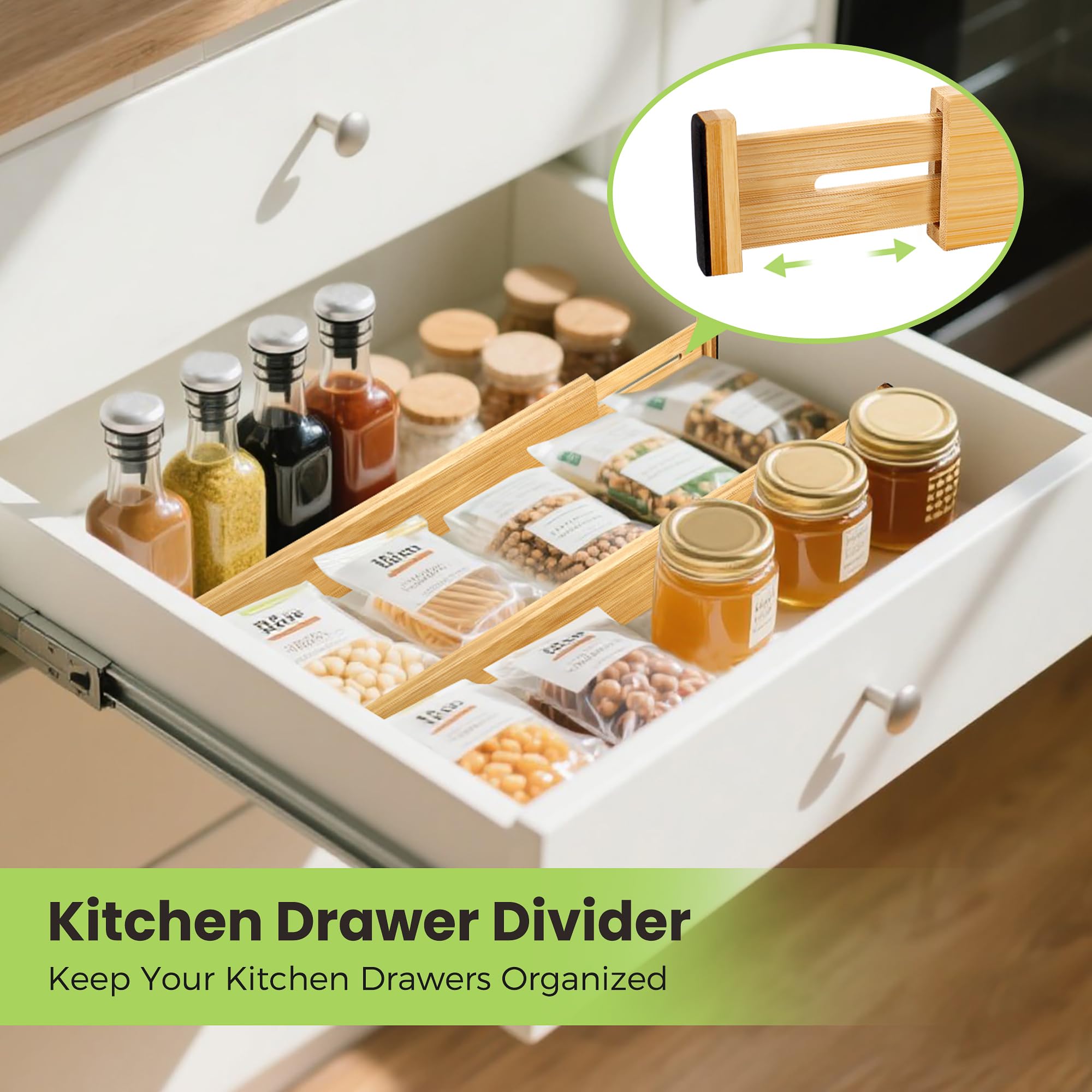 Fyvva divider set ideal for kitchen, bathroom, wardrobe, and office drawers.