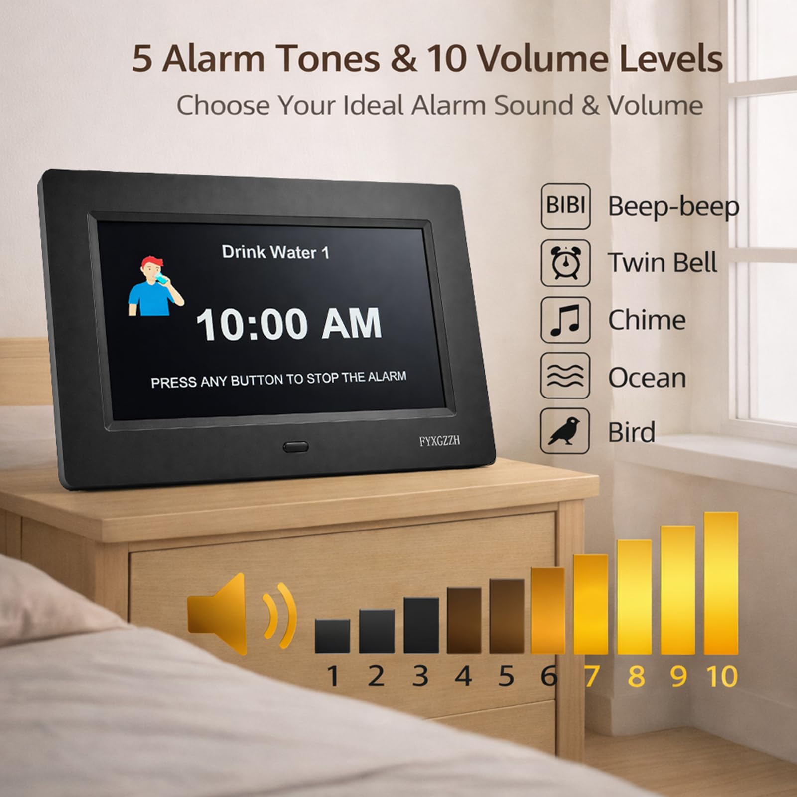 FYXGZZH auto-manual brightness switch offers day and night comfort.
