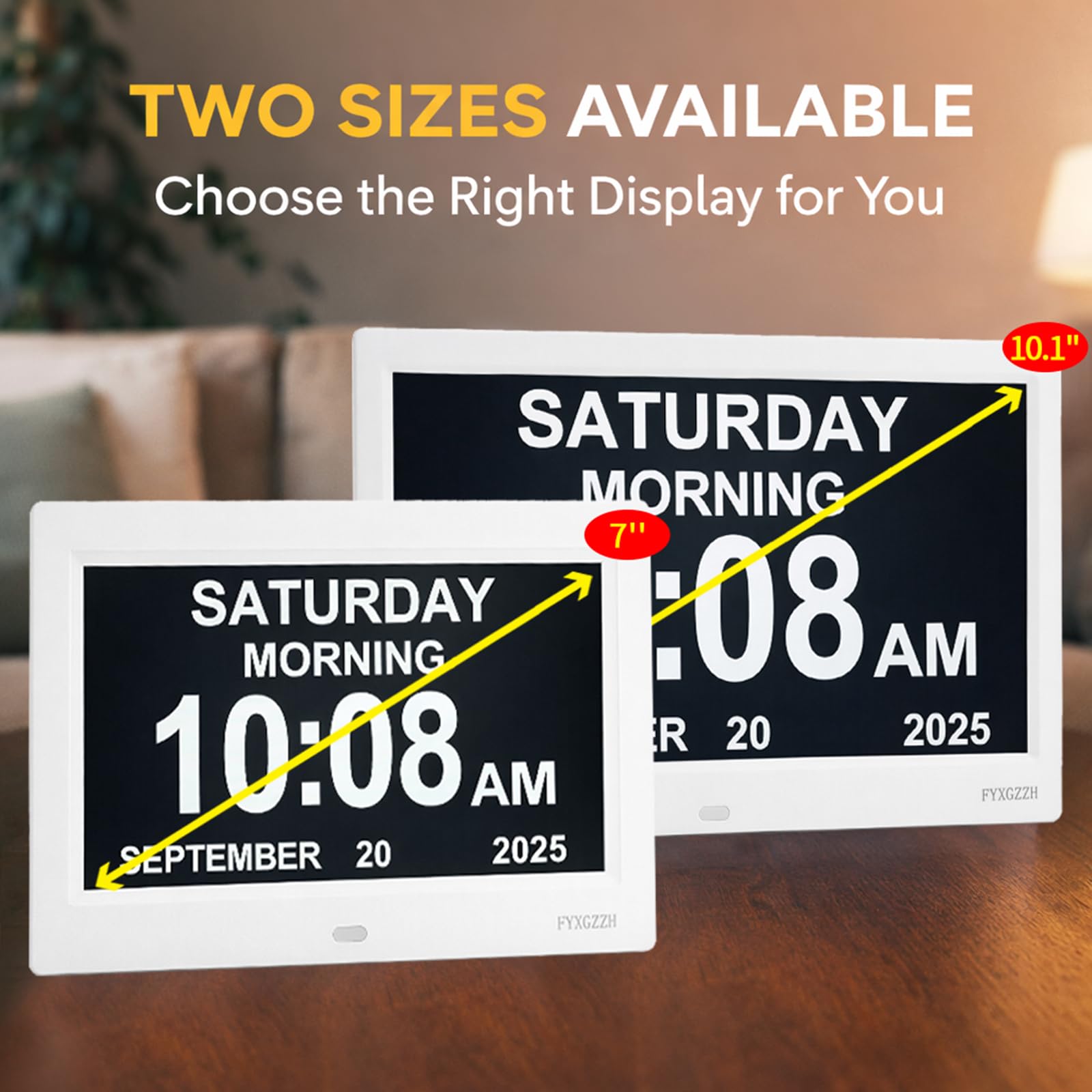 FYXGZZH brightness control adapts to lighting for comfortable viewing.