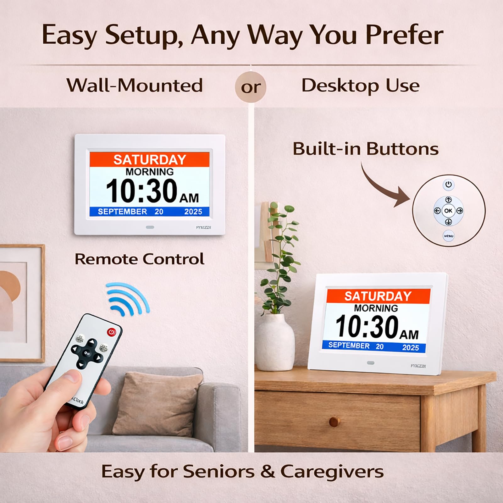 FYXGZZH gift-ready clock for seniors and caregivers offers reassurance.