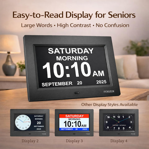 FYXGZZH large numeric time display supporting quick orientation throughout the day.