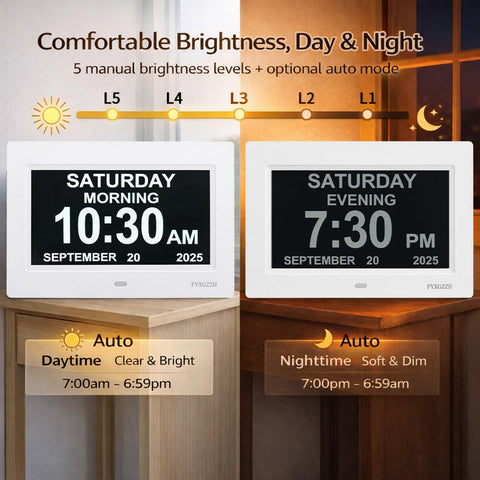 FYXGZZH plug-in clock with memory backup preserves settings during outages.