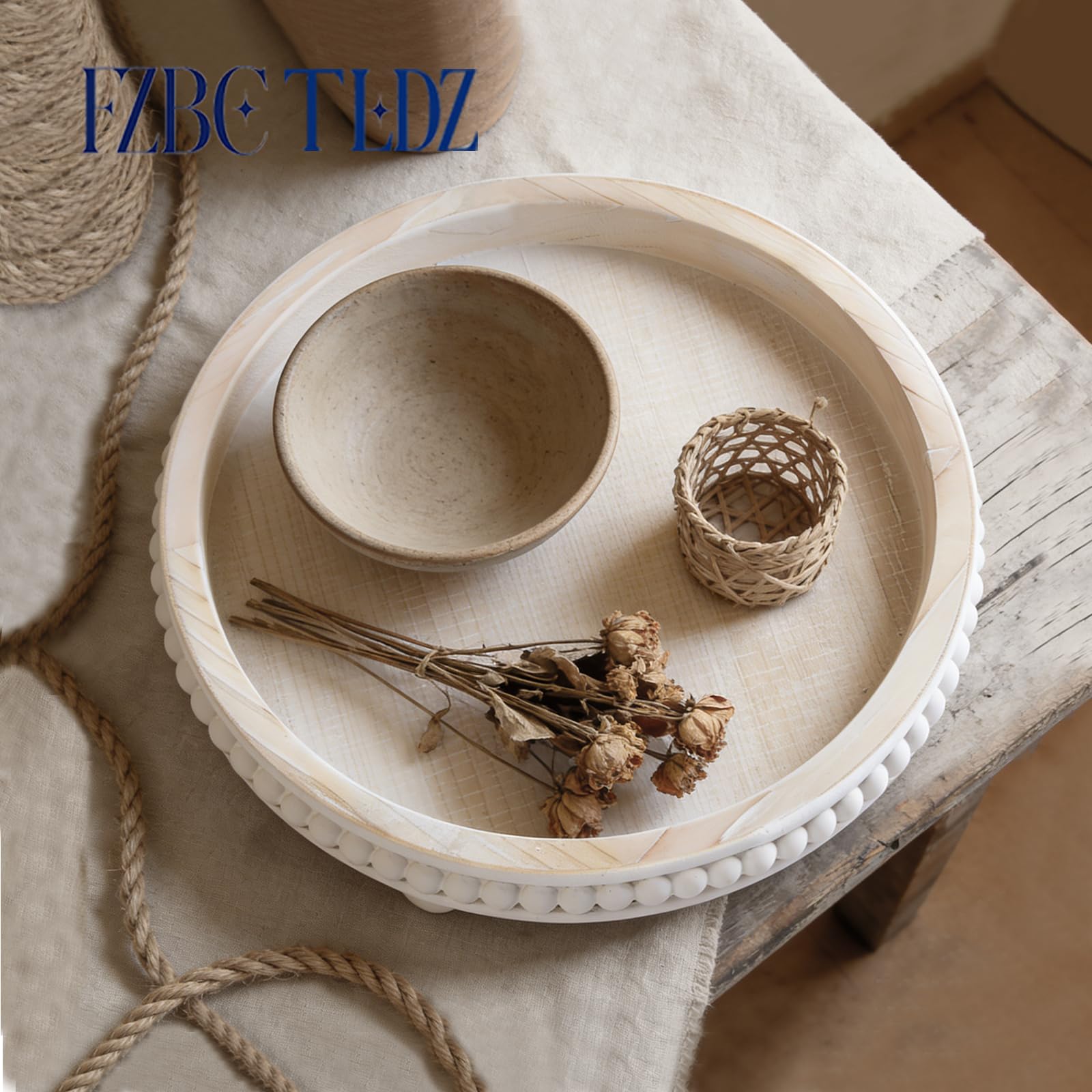 FZBCTLDZ centerpiece tray keeps candles, vases, and accents neatly grouped.