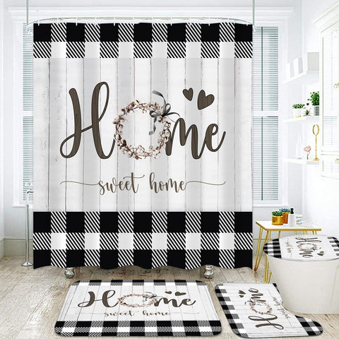 FZDHHY rustic plaid bath mat adds soft comfort and anti-slip safety.