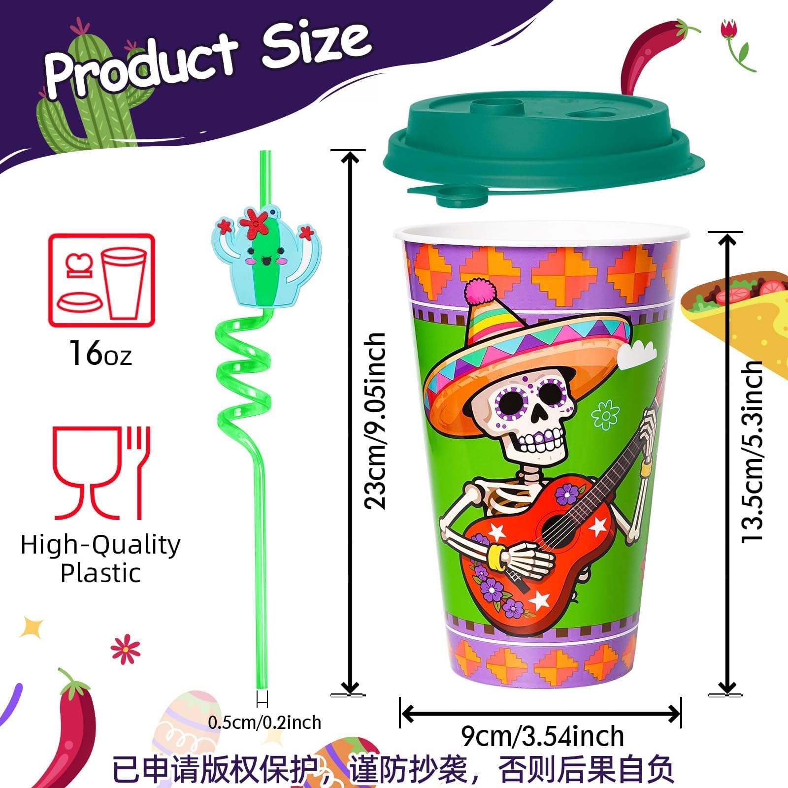 Secure-fit lids for the 24 cups keep drinks from spills at parties.