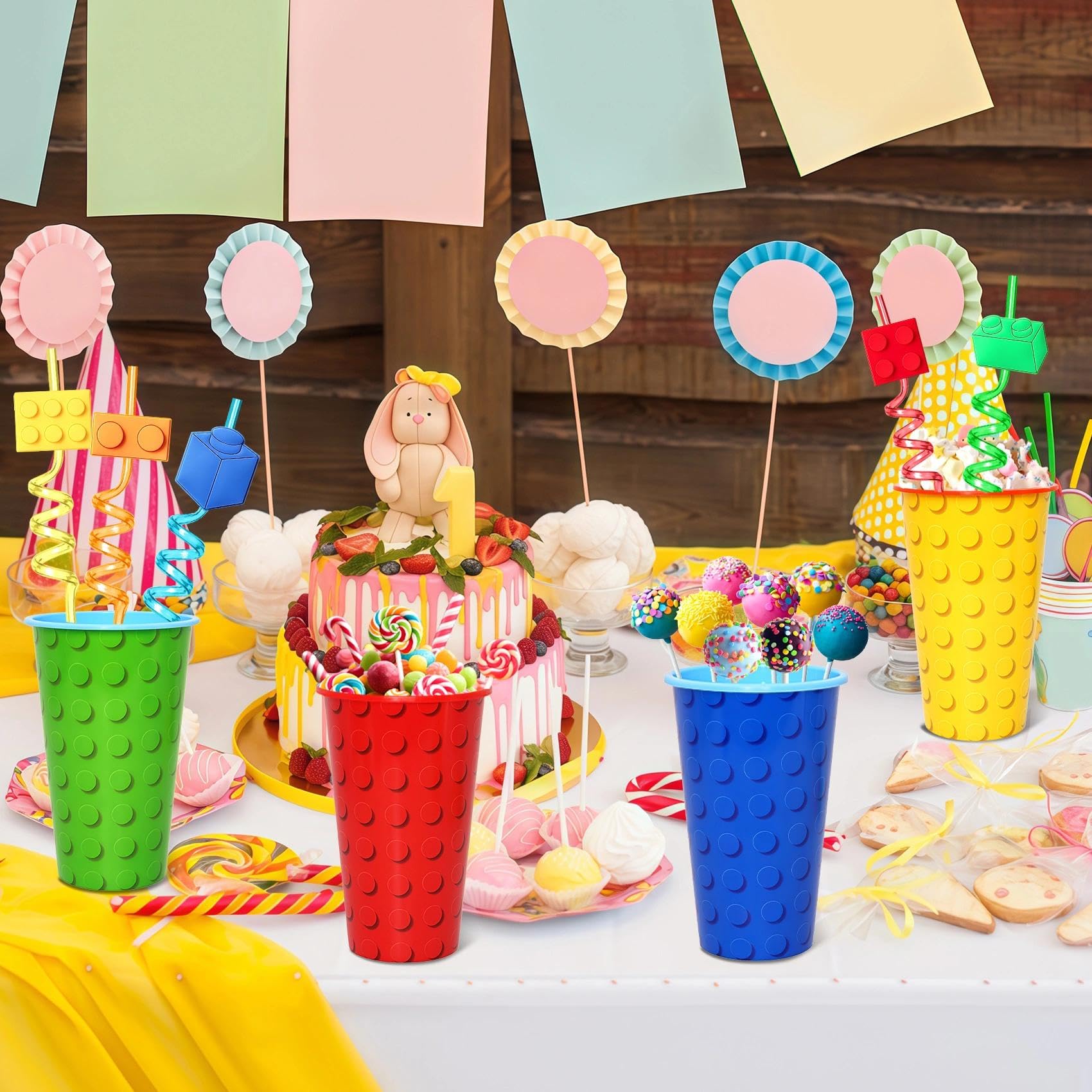 FZR Legend crazy silly straws displayed with cups for playful party vibe