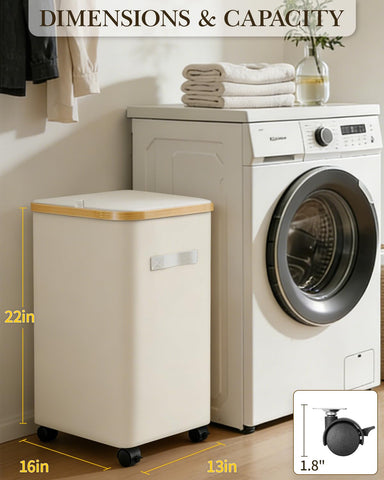 Fzzcvo bamboo frame provides sturdy laundry support with natural style