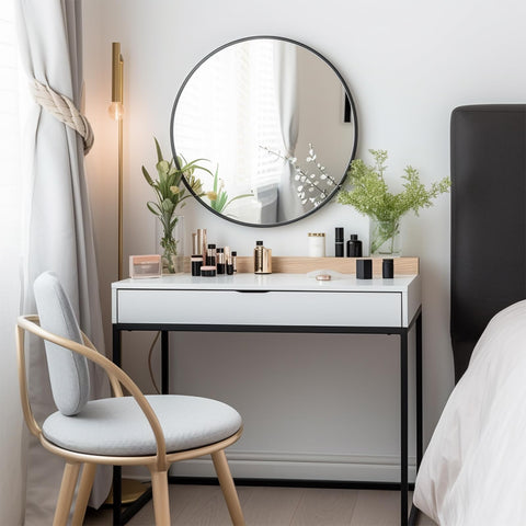 G-LEAF round mirror suits bathroom, entryway, and living spaces.