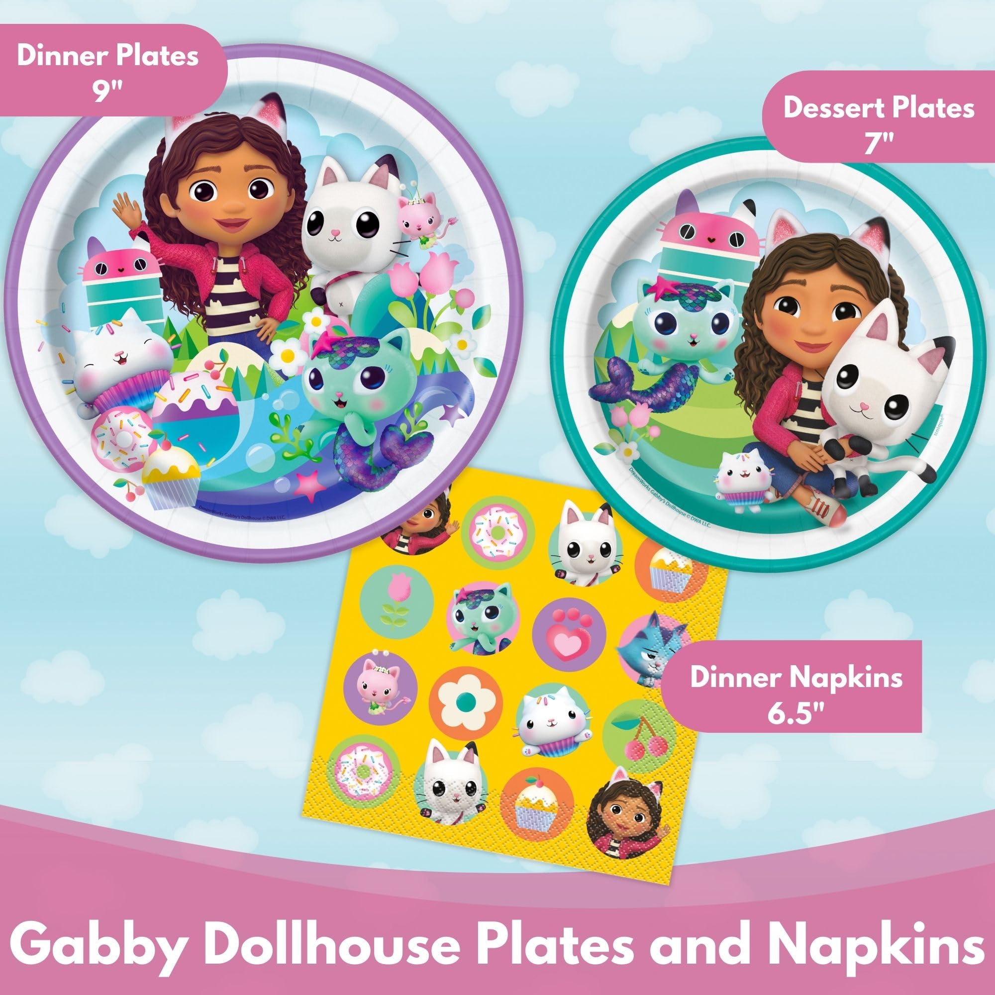 Gabby Dollhouse banner pre-strung for easy wall decor