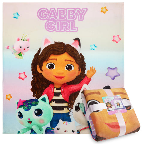 Gabby’s Dollhouse blanket design for kids, perfect for cozy bedtime storytelling.