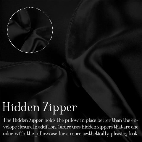 Gabire silk pillow case edge stitch close-up highlighting durable construction