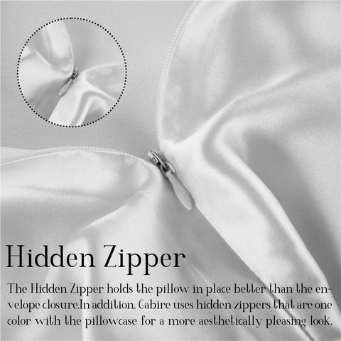 Gabire silk pillowcase detail highlighting 4 stitches per cm for durability