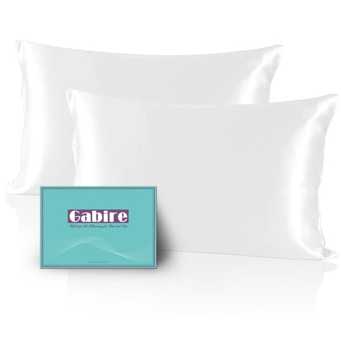 Gabire mulberry silk pillowcase king white with a smooth surface for restful sleep