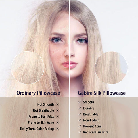 Gabire silk pillow case on both sides stays cool and breathable