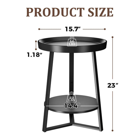 Gadroad two-tier design end table keeping books and remotes organized