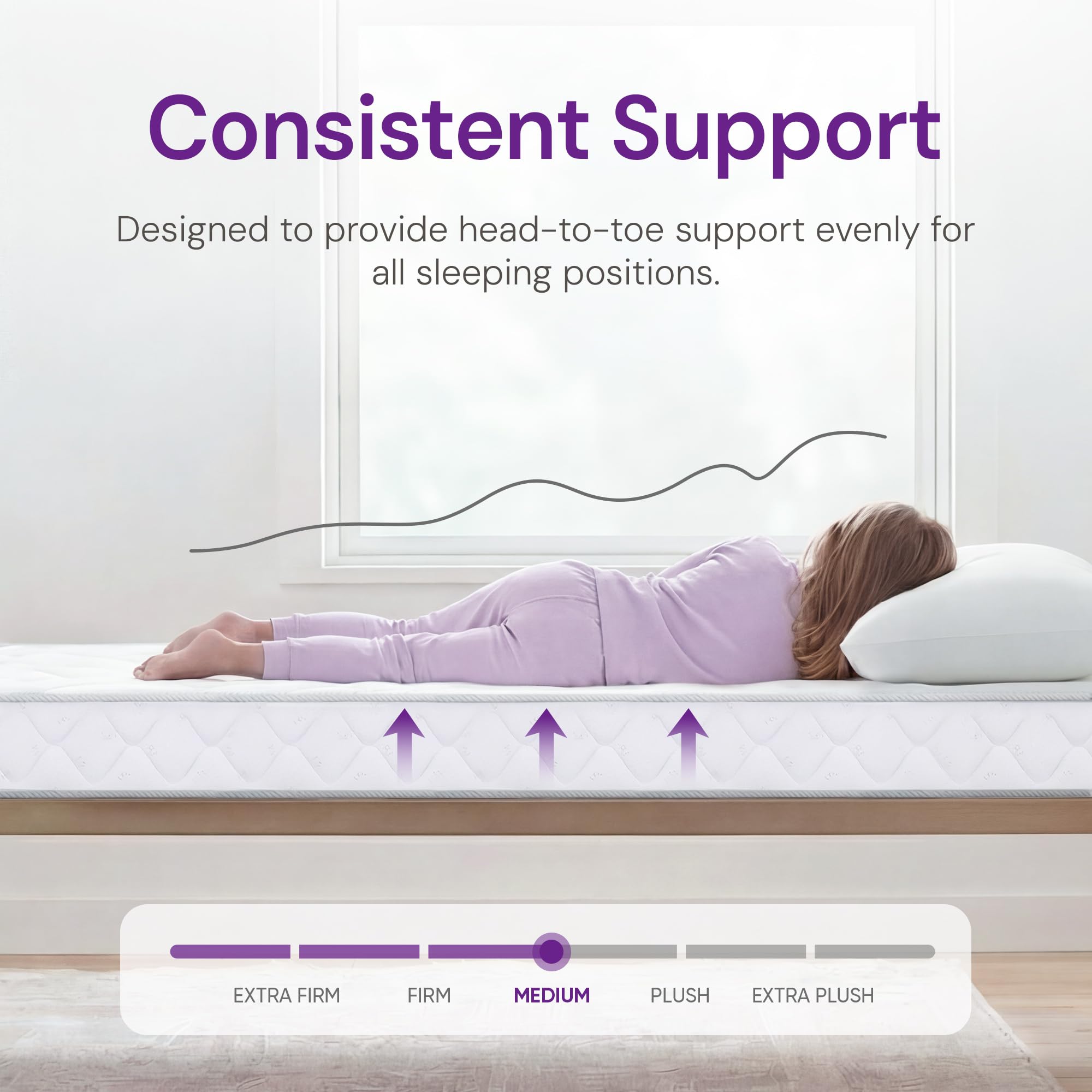 GAESTE Twin Mattress Air-Breeze top promotes airflow for a cooler sleep surface.