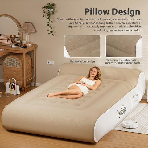 Gaglojti inflatable bed inflates in about three minutes