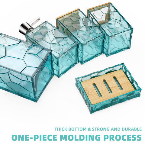 GAHEFY Teal Blue Cotton Swabs Holder stores swabs neatly with natural touches