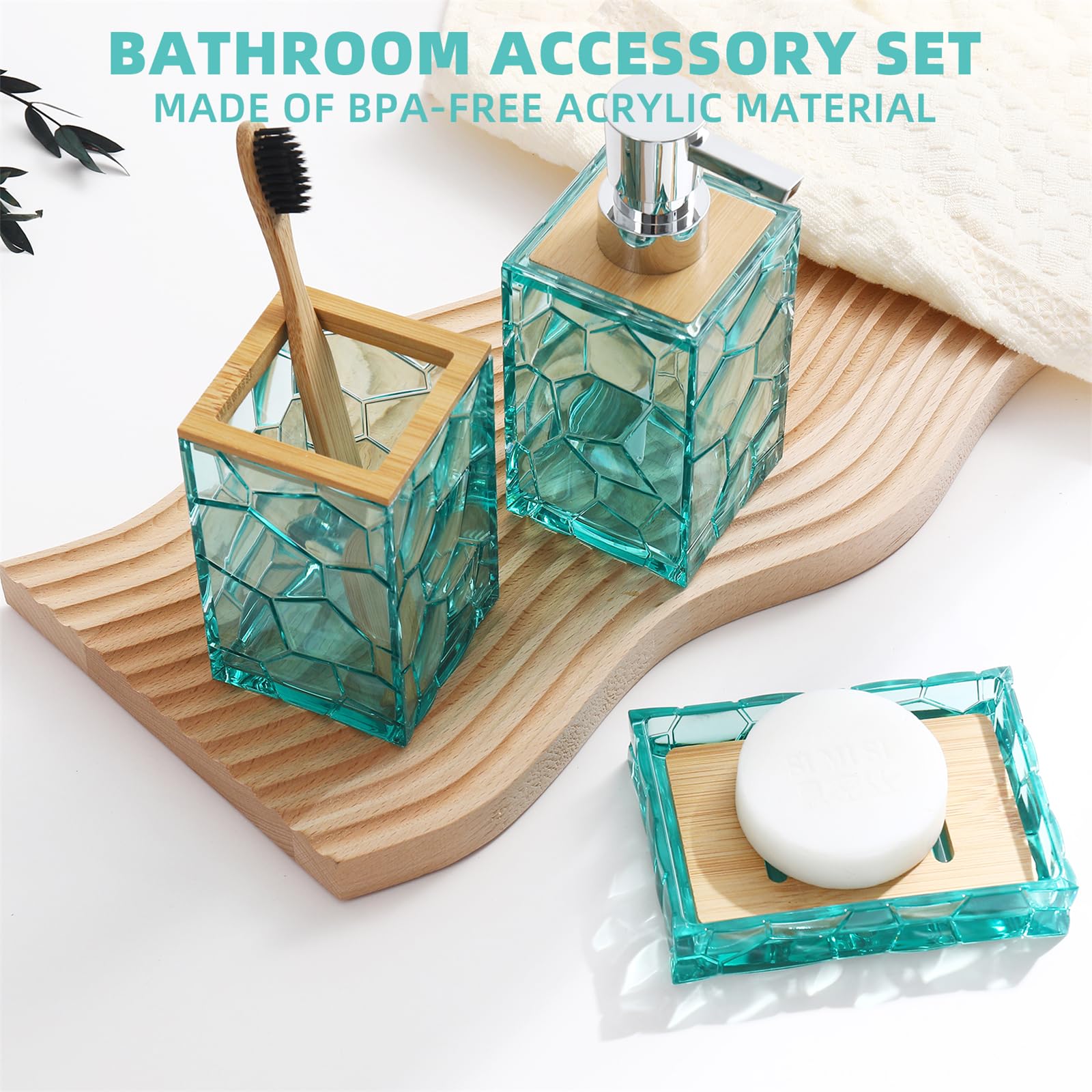 GAHEFY Teal Blue Soap Dish shows clear acrylic to catch drips gracefully