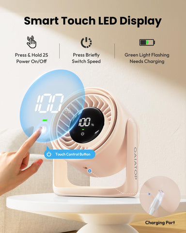 Gaiatop 4000mAh battery highlights portability for desk or bedside comfort.