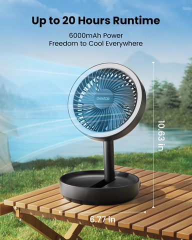 Gaiatop desk fan with LED night light provides ambient glow.