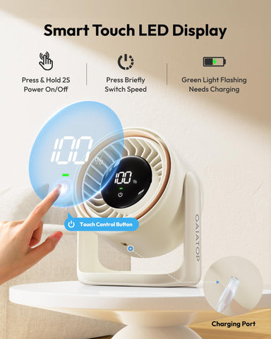 Gaiatop desk fan touch control LED display for quick speed checks