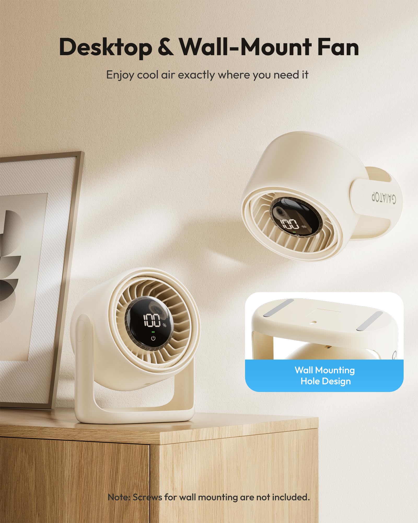 Gaiatop desk fan ultra quiet motor for peaceful nights