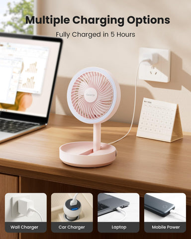 Gaiatop desk fan supports desk, hanging, or wall mounting.