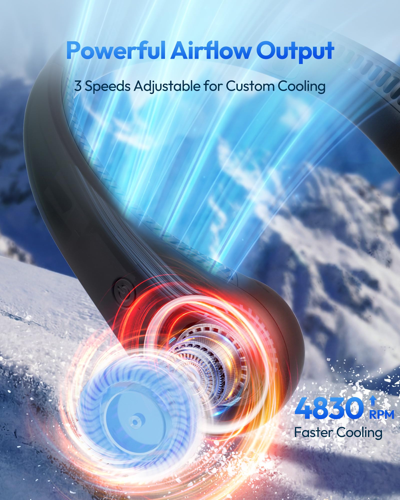 Gaiatop neck fan features 72 air outlets for all-around airflow.