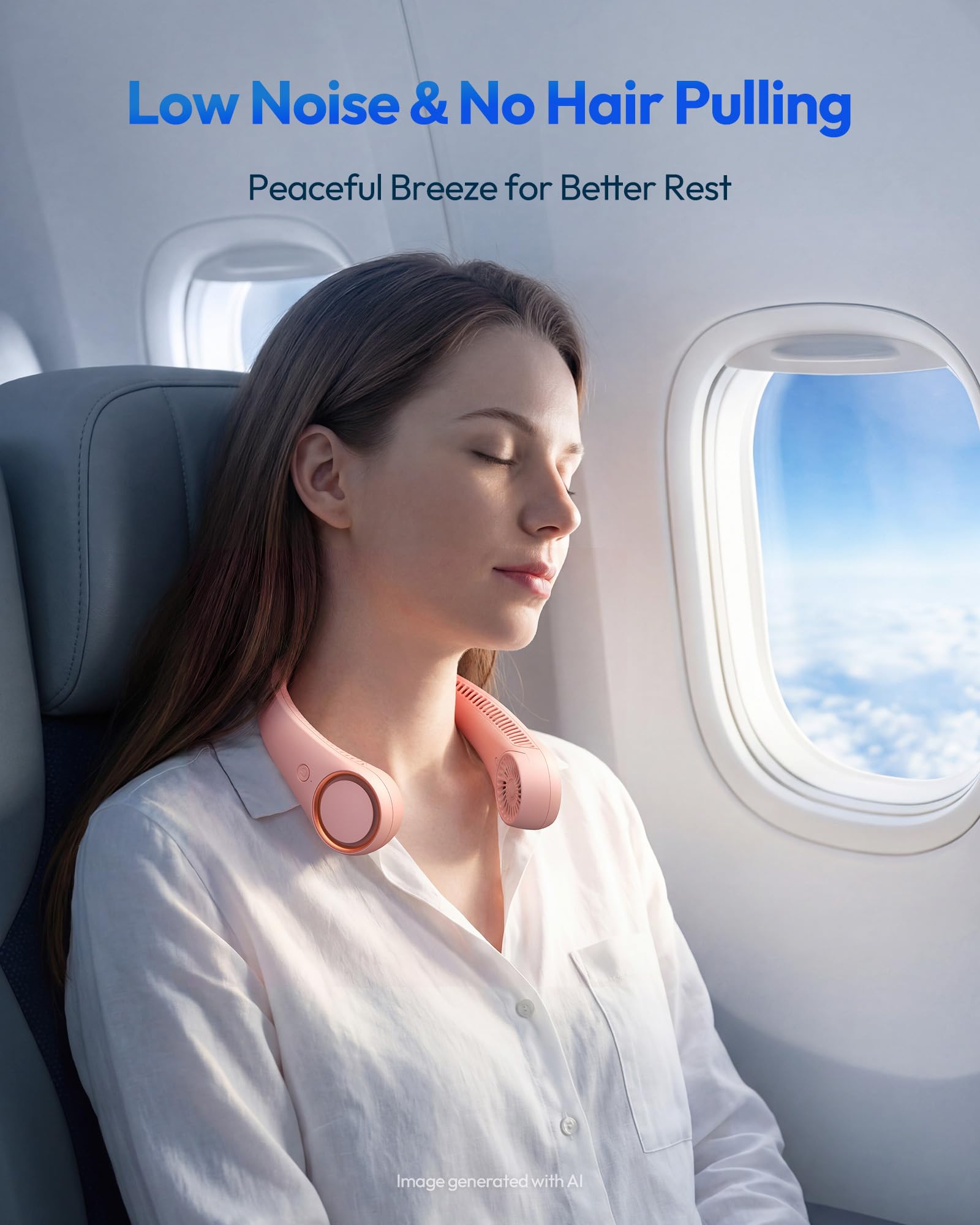 Gaiatop neck fan operates quietly at 30dB for focused work and relaxation.