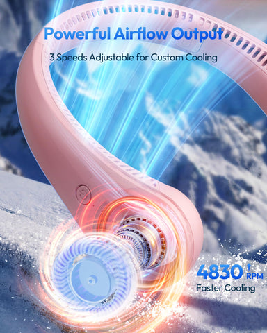 Gaiatop neck fan with 72 air outlets provides comprehensive airflow outdoors.