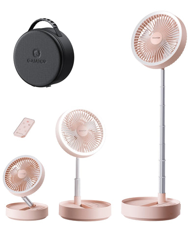Gaiatop portable pedestal fan with 16000mAh battery for long outdoor cooling.