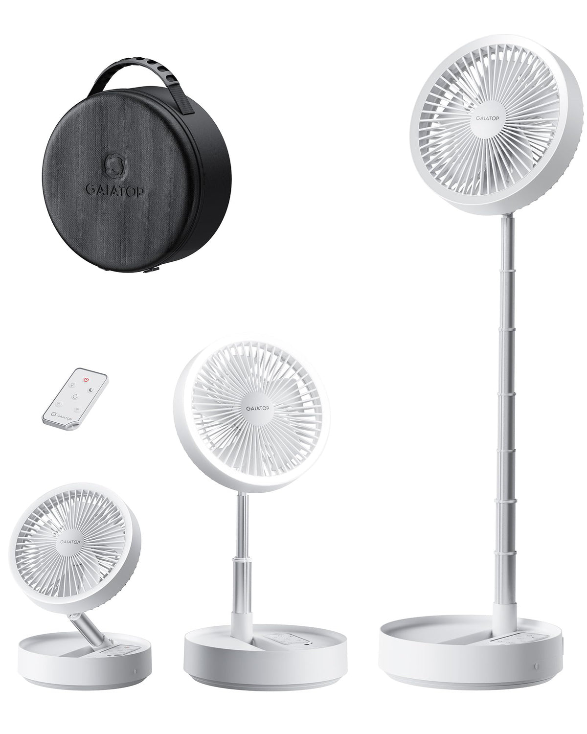 Gaiatop Portable Pedestal Fan front view delivering compact cooling for home or desk