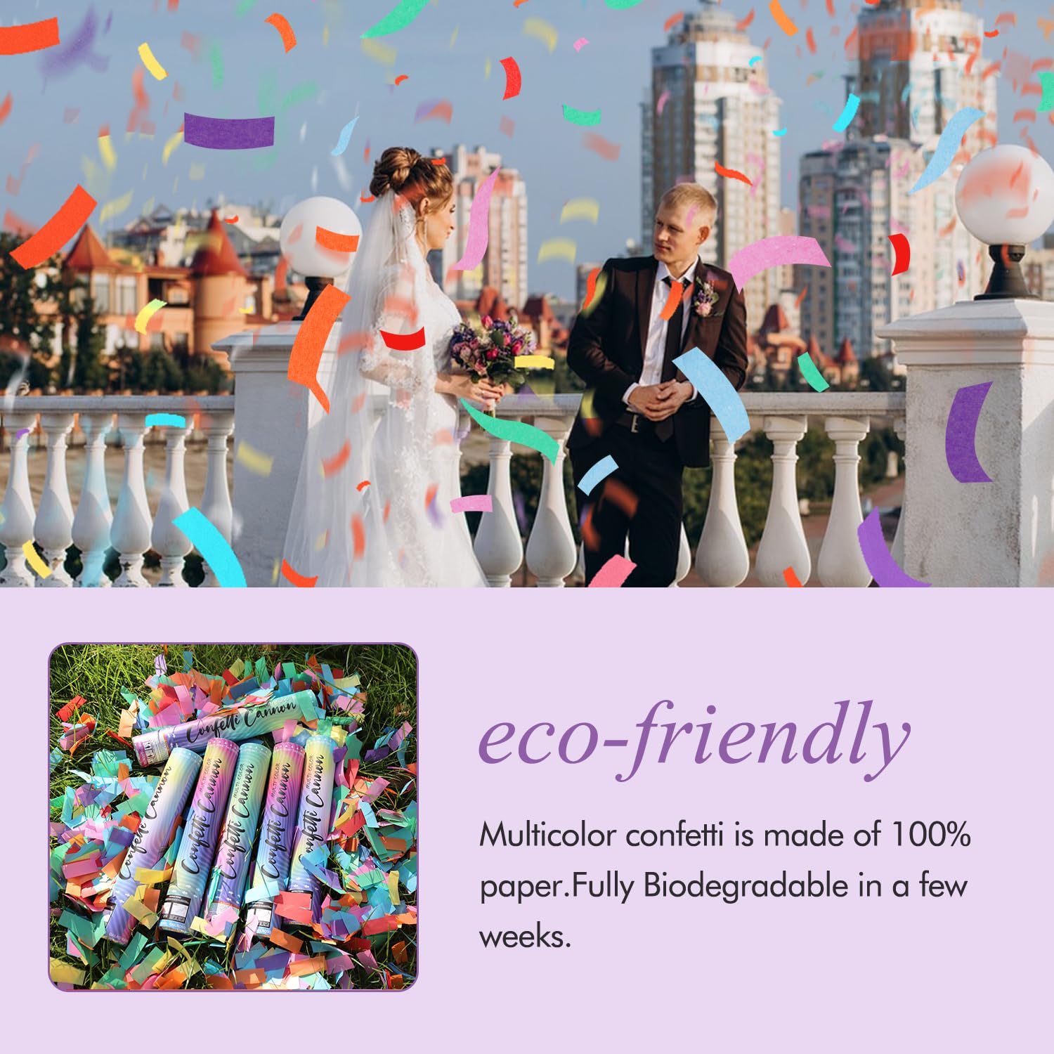Gailroso Confetti Poppers easy operation to create party ambiance in seconds.