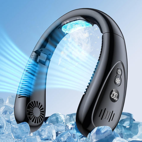 GAITIR neck air conditioner back view with 360° cooling airflow.
