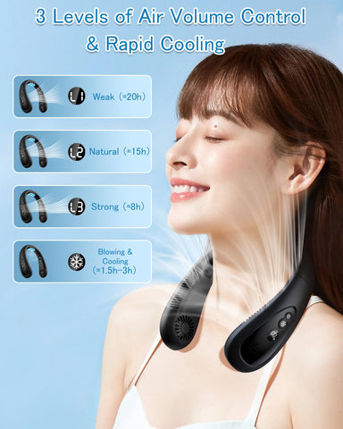 GAITIR neck air conditioner folded compact mode for travel.
