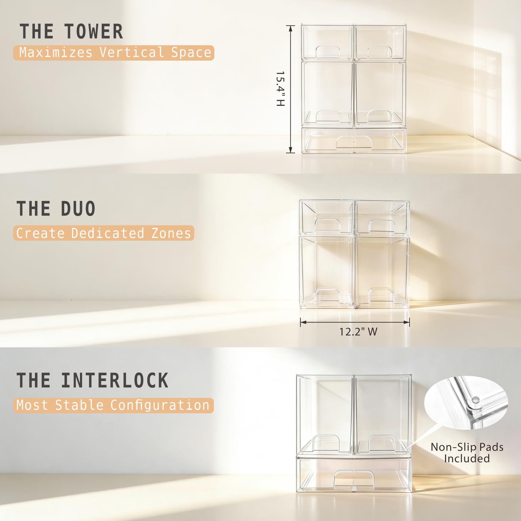 Gajiuhon modular stackable design lets you customize the layout.