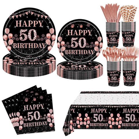 GalaHub rose gold plates set for a 24-guest celebration