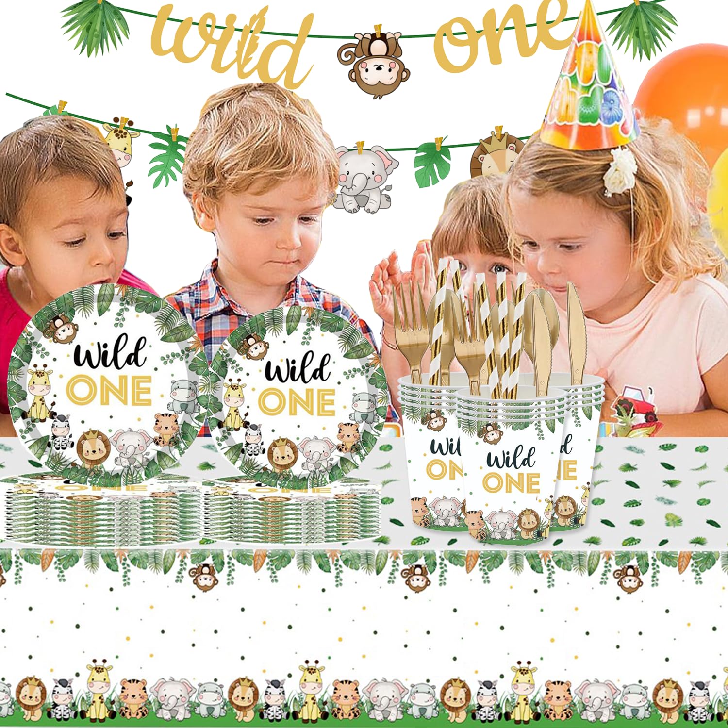 GalaHub Wild One dessert plates 7inch add safari treats at the table