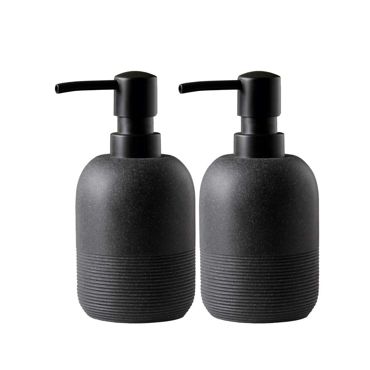 GalDal Matte Black Soap Dispenser Set front view, adds modern elegance to the sink