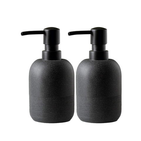 GalDal Matte Black Soap Dispenser Set front view, adds modern elegance to the sink
