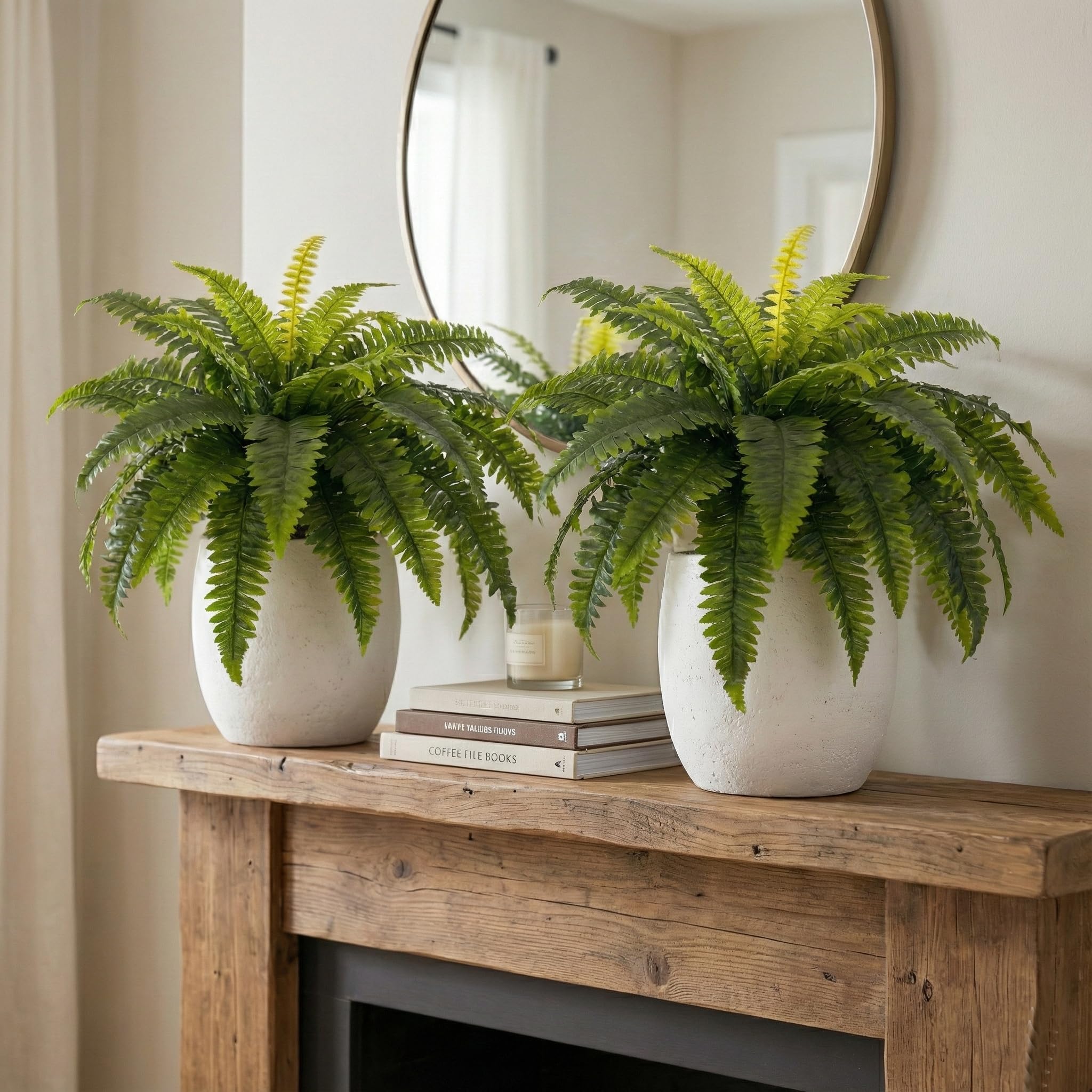 Galebeiren porch decor fern adds year-round greenery.