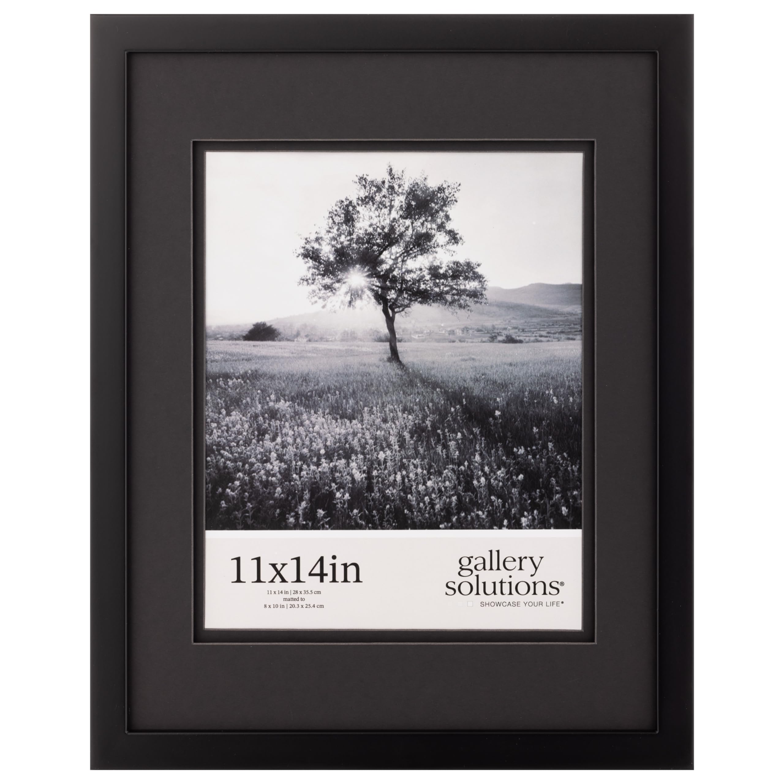 Gallery Solutions black wood frame 11x14 for elegant wall display