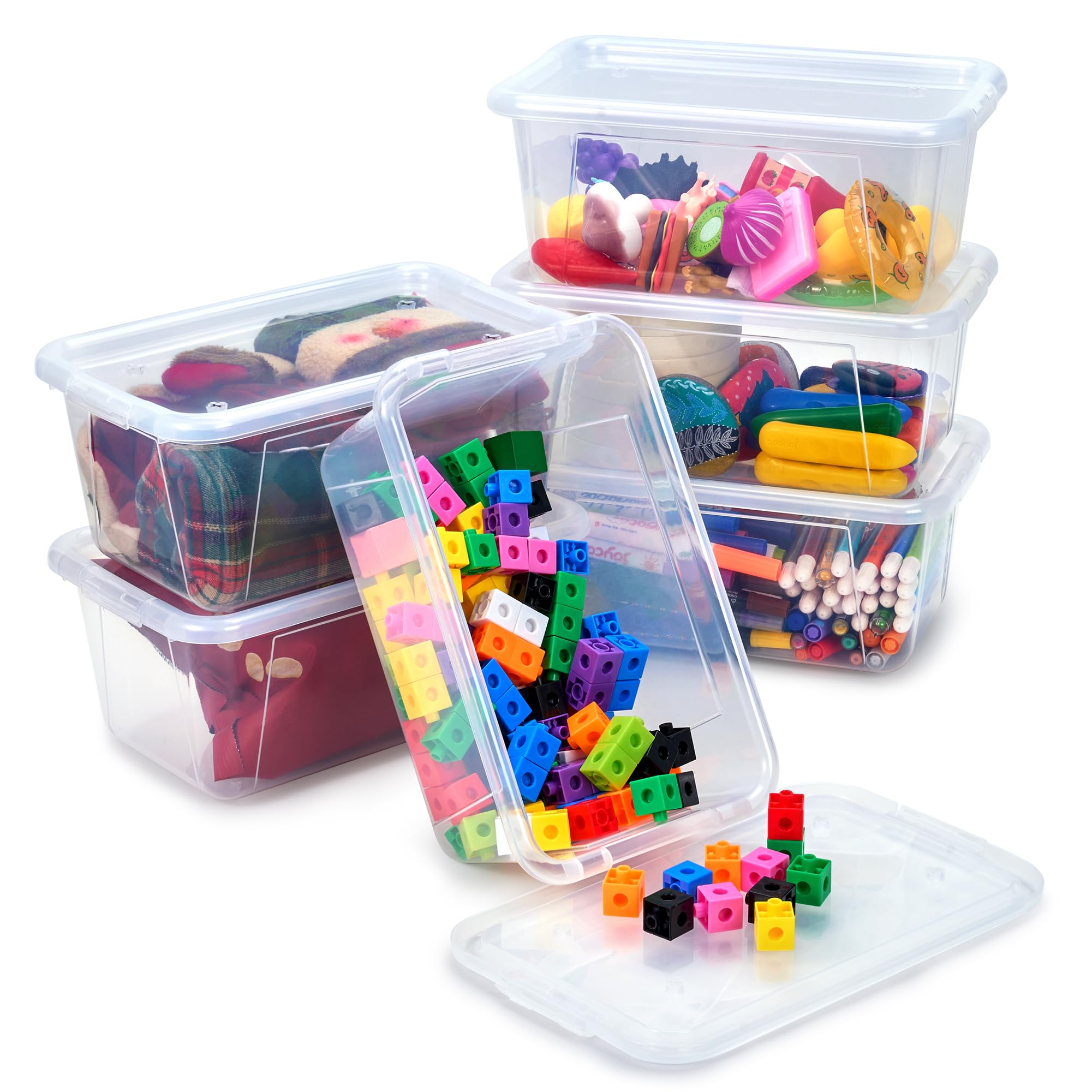 GAMENOTE 6-qt storage bin with clear lid for quick item identification