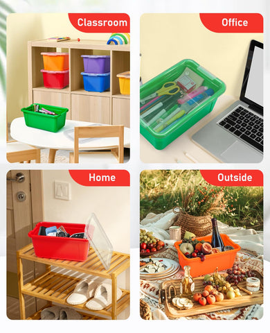 GAMENOTE stackable 6qt container saves shelf space and organizes.
