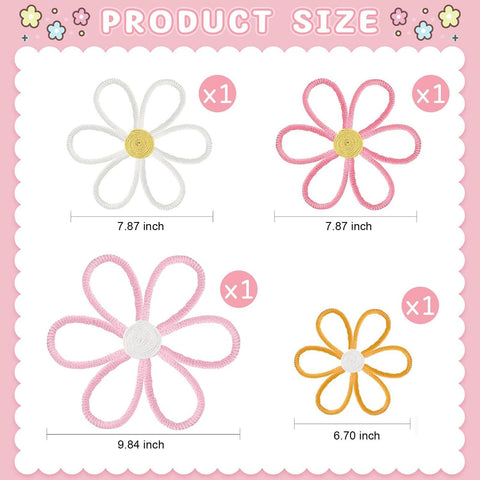 Ganeen Daisy wall hanging 6-petal close-up showcases textured handmade detail.