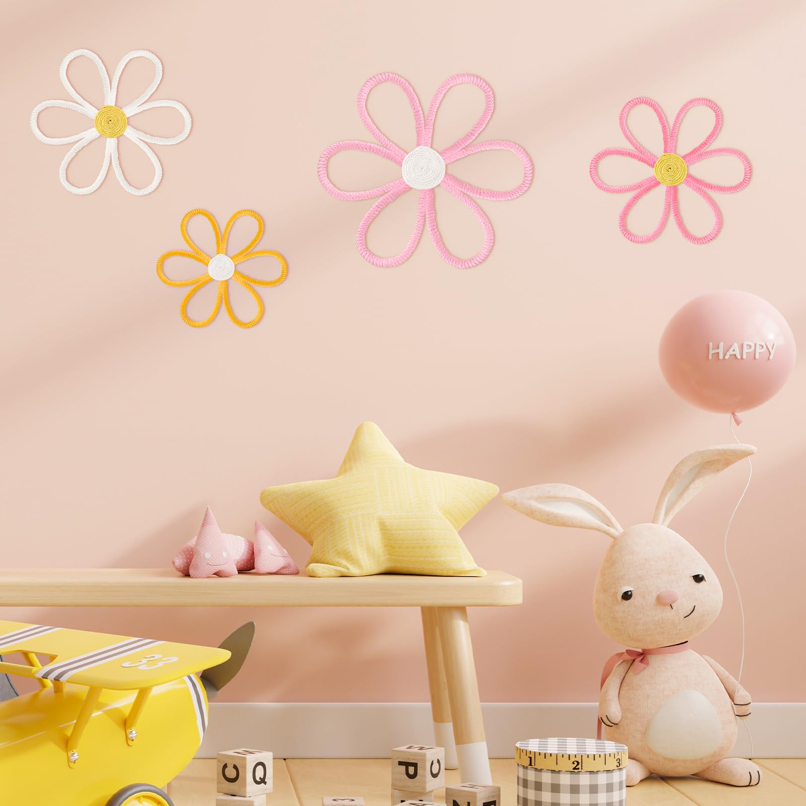 Ganeen Daisy wall decor 20cm size adds balanced visual interest.