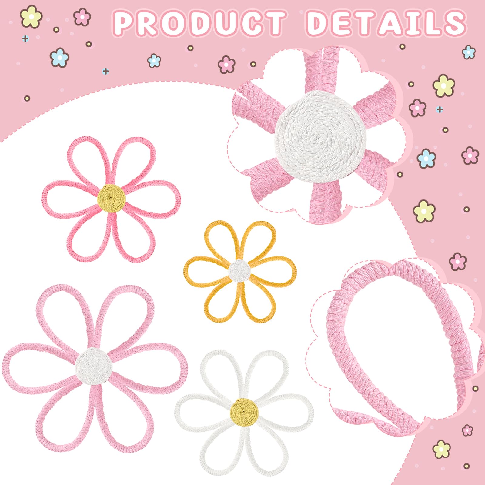 Ganeen Woven daisy wall art 25cm enhances focal points in a nursery.