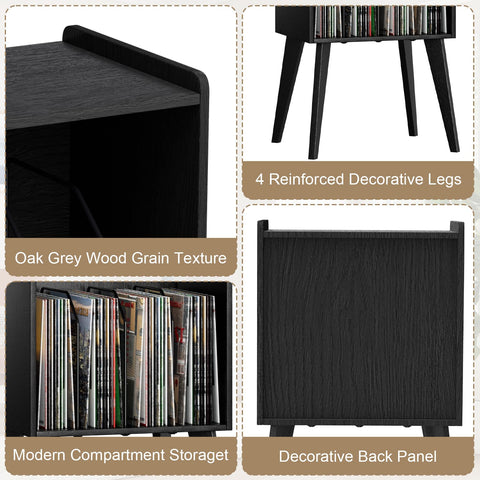 Gannyfer Record Player Stand with removable dividers for easy browsing.