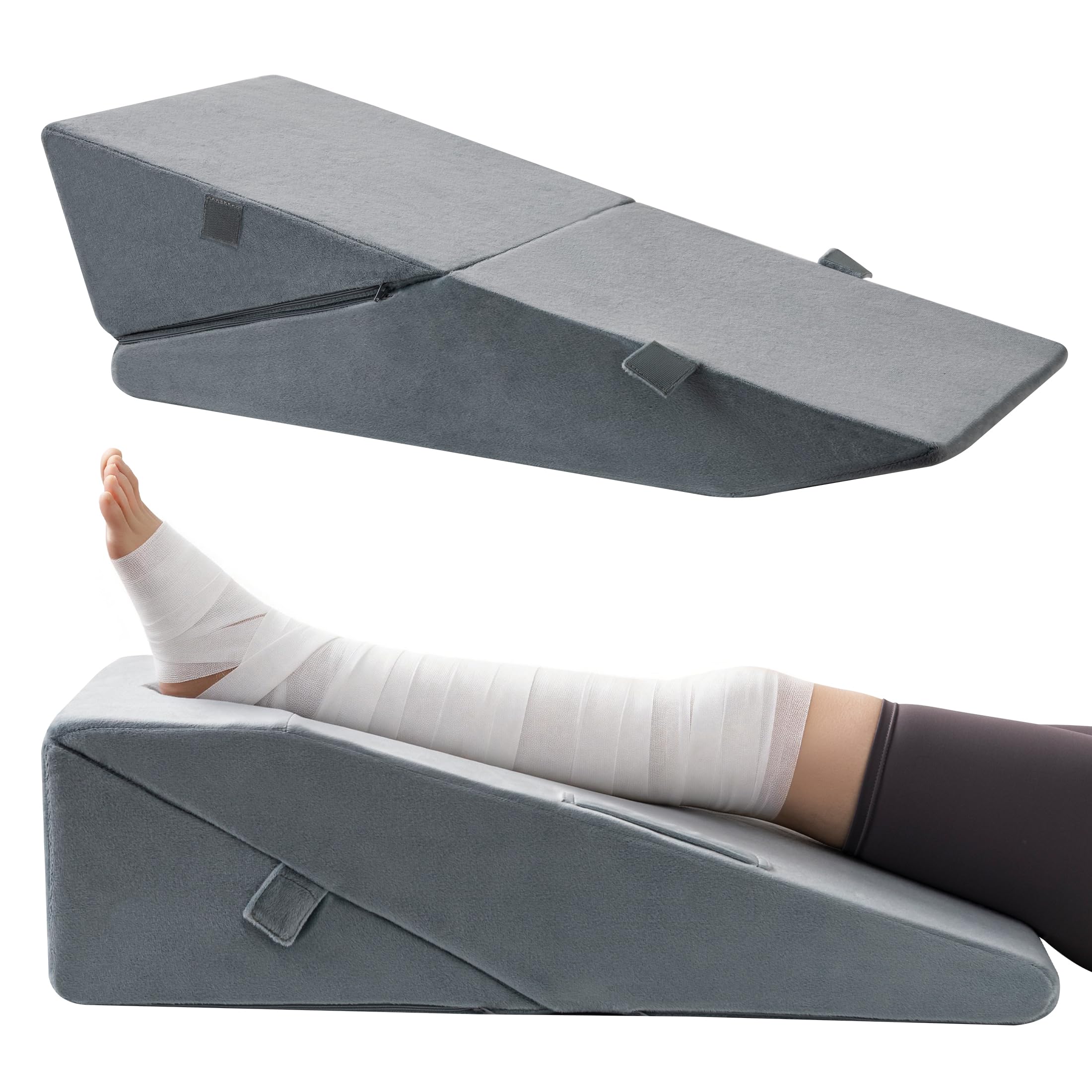 Ganondorf 2-in-1 leg elevation pillow in setup mode with adjustable height for personalized comfort.